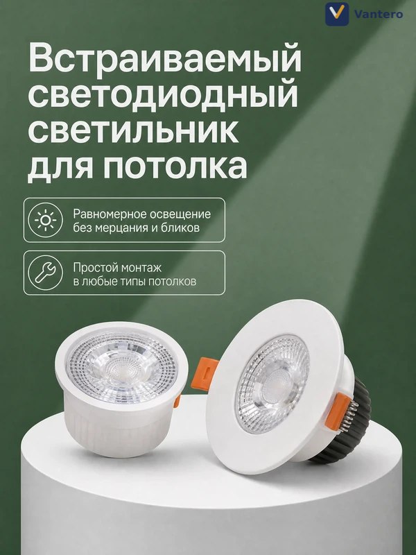 Встраиваемый светодиодный светильник для потолка — OEM-модель