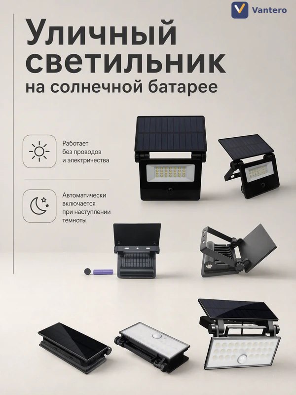 Уличный светильник на солнечной батарее — OEM-модель для наружного освещения