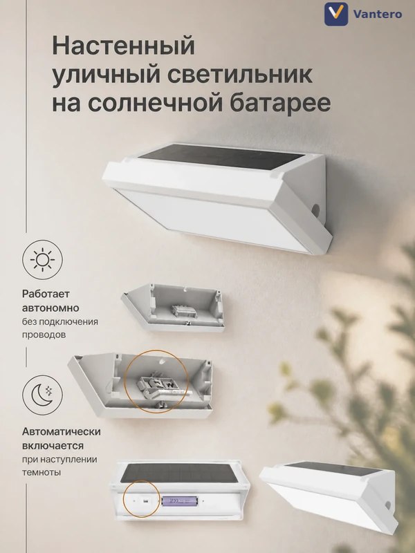 Настенный уличный светильник на солнечной батарее — OEM-модель