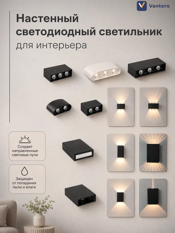 Настенный светодиодный светильник для интерьера — OEM-модель